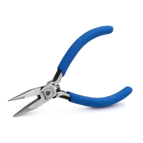 Smooth Jaw Needle Nose Pliers, mshandto 4.8" Non-Serrated High Carbon Steel Long Nose Pliers for Jewelry Making, Wire Bending & Craft DIY, Electronics Repair, Object Grasping Precision Pliers - size: 4.8"-1Pack-Smooth Jaw