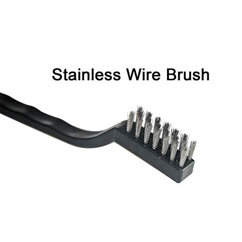 YiwerDer 9PCS MINI Wire Brushes, Stainless Steel Brush Set, Curved Handle Scratch Toothbrush, Cleaning Welding Slag and Rust - style: 9Pcs Mini Stainless steel Brushes