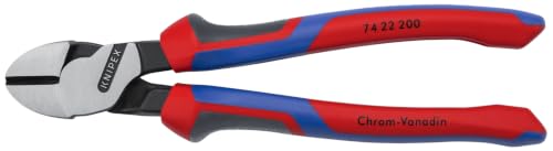 KNIPEX 74 22 200 Comfort Grip High Leverage Angled Diagonal Cutter, 8-Inch, Angled, Comfort Grip - style: 8-Inch, Angled, Comfort Grip
