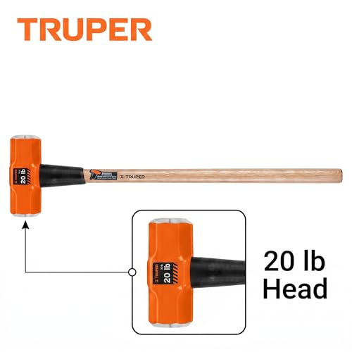 Truper 30923 20-Pound Sledge Hammer, Hickory Handle, 36-Inch - size: 20 lb, style: Hickory