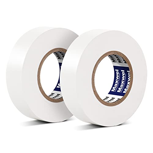 White Electrical Tape Vinyl PVC Electric Tape for Wire Insulating, DIY - color: White