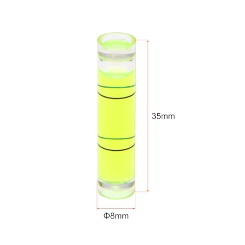 HARFINGTON 6pcs Small Cylindrical Bubble Level Vials 8x35mm PMMA Mini Horizontal Bubble Spirit Level Measuring Layout Tools for RV TV Picture Frame Hanging Tool Leveler - size: 8x35mm