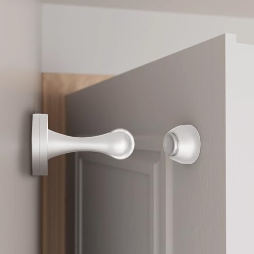Solid Mental Magnetic Door Stop, Wall Mounted, White - color: 1PC White