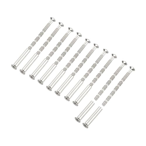 PATIKIL Door Handle Screws M4 x 55mm, 10 Set Cabinet Handle Break Away Screws for Drawer Pull with M4 x 25mm Sleeve Slub Bolt for Door Lever Knob - size: M4 x 55mm