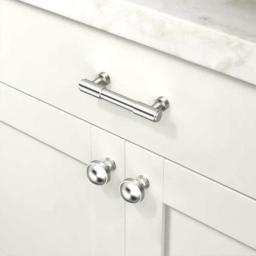 10 Pack Brushed Satin Nickel Cabinet Pulls 3 Inch(76mm) Kitchen Cabinet Handles Cabinet Hardware for Drawer Pulls - color: Brushed Satin Nickel, size: 3" Hole Center