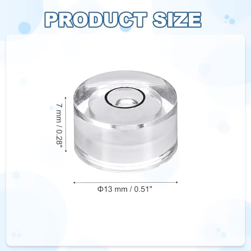 HARFINGTON 20pcs Circular Bubble Spirit Level 13x7mm Mini Round Bubble Spirit Level Little Measuring Layout Tools for TV Industrial Carpentry Picture Frame, White/Black - color: White/Black, size: 13x7mm