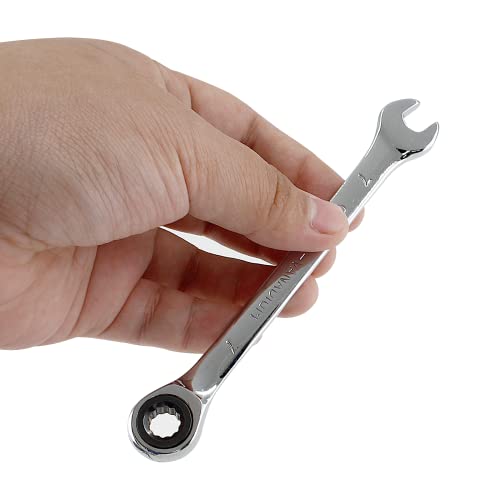 2 Pcs 7mm Ratchet Combination Wrench, Metric 72-Tooth - size: 7 mm