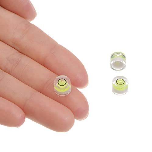 HARFINGTON 3pcs Round Bubble Level, 8x5.5mm Mini Circular Bullseye Spirit Level for Leveling Camera Tripod Telescope Workshop Turntable Pictures Frame, Lime - color: Lime (Black Circle), size: 8x5.5mm