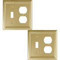 OKAWYC Toggle/Duplex Light Switch Cover Adler Metal Wall Plate, 2-Pack Brushed Brass 2 Gang, for Light Switch Cover Outlet Cover Decorative Wallplate, Durable - size: Toggle/Duplex