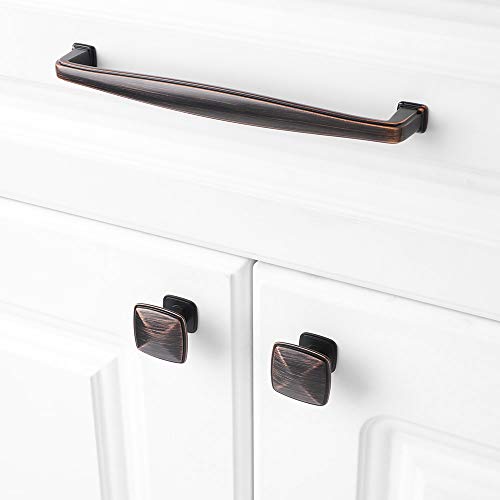 KOOFIZO 10 Pack Oil Rubbed Bronze Cabinet Knobs Square Single Hole Pull K02 - color: Oil Rubbed Bronze, size: Knob 1 - 10Pcs
