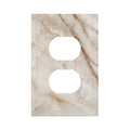 Beige Marble Pattern Outlet Covers Light Switch Cover Modern Wall Plate Decorative Duplex Receptacle Switch Plates Electrical Outlet Faceplate for Bathroom Kitchen Bedroom 5" x 3" - size: Duplex Outlet Covers