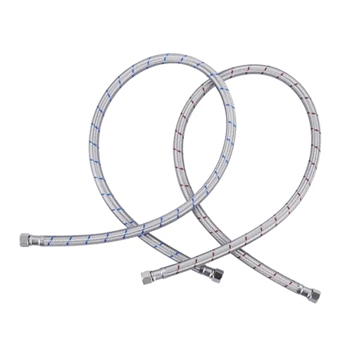 ALEASHA 36” Length Faucet Supply Lines,Flexible Faucet Hose Connector 3/8" to 3/8" Female Compression Thread Stainless Steel Braided Bathroom Kitchen Faucet Extension Water Supply Line,2Pcs - size: 36 Inch