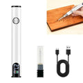 MXHLXRMP Rechargeable Thread Burner Kit, LCD 2.7V/3.4V/4.2V (White) | 510 Threaded Battery , USB-C Charging Cable Included,, For Beading, Sewing, Weaving, Leather Craft, Stringing - color: White