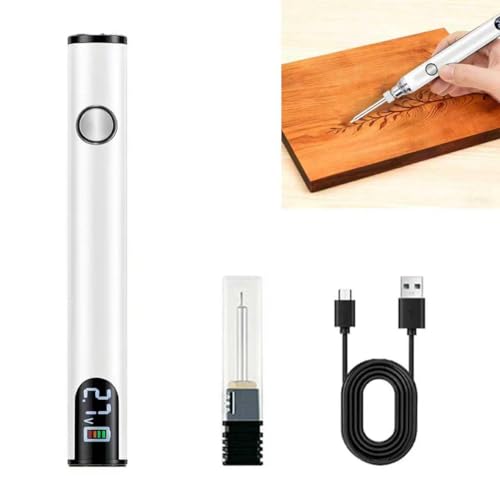 MXHLXRMP Rechargeable Thread Burner Kit, LCD 2.7V/3.4V/4.2V (White) | 510 Threaded Battery , USB-C Charging Cable Included,, For Beading, Sewing, Weaving, Leather Craft, Stringing - color: White