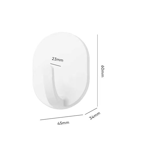 lightstar 5 Pcs Adhesive Plastic Hooks - Wall Hooks for Hanging, Drill-Free, Seamless - Kitchen Bathroom - 60 * 45 * 34 mm, White (for 3.5 LB) - color: For 3.5 LB