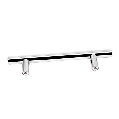 Probrico 4 Inch Polished Chrome Cabinet Handles 30 Pack, 102mm Hole Centers T Bar Drawer Dresser Handle Pulls, Stainless Steel Modern Kitchen Cabinet Hardware - color: Polished Chrome, size: hole center 4"