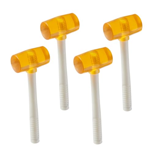 4-Piece 19 Ounce Rubber Mallet,Lightweight Double-Face Hammer with Fiberglass Non Slip Handle,Perfect for Leather Crafts,Jewelry,Wood and Flooring Installation - size: 19 Ounce(4 Pack)