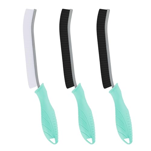 TQRR 3Pcs Hard Bristle Crevice Cleaning Brush-Thin Grout Scrub Brush - color: Mint