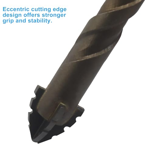 10 Pcs Four-Flute Sawtooth Eccentric Drill Bit Set, High-Performance Alloy Steel Drill Bits with Hex Shank for Stone, Glass, Concrete, Wood, Brick & Metal Drilling (6/8/10/12mm)