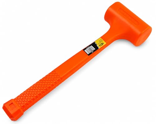 Stark USA 2LBS Dead Blow Hammer Grip Mallet Hammer Checkered Handle Spark and Rebound Resistant with 2-pounds Head, Orange - size: 2LBS