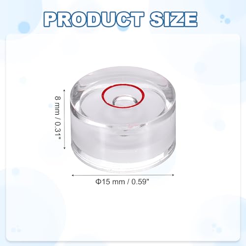 HARFINGTON 20pcs Circular Bubble Spirit Level 15x8mm Mini Round Bubble Spirit Level Little Measuring Layout Tools for TV Industrial Carpentry Picture Frame, White/Red - color: White/Red, size: 15x8mm