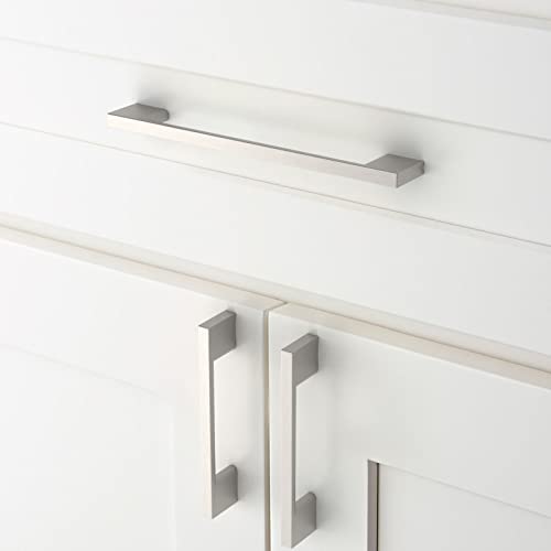 Amerdeco 10 Pack Brushed Satin Nickel Cabinet Pulls 6.3" - color: Brushed Satin Nickel, size: 6.3" hole center