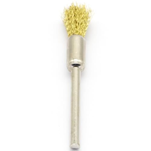 20PCS Brass Wire Brushes - Metal Rust Removal, Cleaning, and Polishing - 6mm Diameter, 1/8″ (3mm) Shaft - Removes Burrs, Dust, and Oxide Layer - Handles Rough Surfaces - Rotary Tool Accessories - style: Brass Wire Brush 3*6mm 20PCS