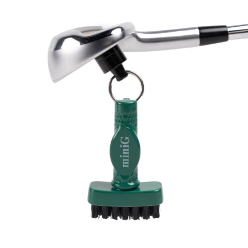 Grooveit Green Mini Golf Brush The MiniG 'Dry Scrubber' Features A Detachable Magnet, Heavy-Duty Nylon Bristles, and 3-Yr Warranty - Used On All Professional Golf Tours - Golf Accessory of 2023 - color: Green