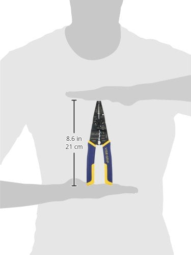 IRWIN Vise-Grip Wire Stripper, 8 Inch, Cuts 10-22 AWG, Plier Style Nose, ProTouch for Comfort, Blue (2078309)