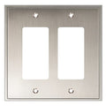 Henne Bery Soft Modern Decorative Wall Plate Switch Plate Outlet Cover (Double Decorator, Satin Nickel) - style: Double Decorator