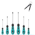 Stocking Stuffers for Men: 6-Piece Magnetic Screwdriver Set with 4-in-1 Keychain Tool | Includes Phillips & Flat Head | Non-Slip Grip for DIY & Home Repair | Practical Gift (Green & Black) - color: Green/Black