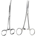 SURGICAL ONLINE 2-Piece Curved & Straight 7" Hemostat Set - Stainless Steel Locking Tweezer Clamps - Ideal Hemostats for Nurses, Fishing Forceps, Crafts and Hobby - size: 7"