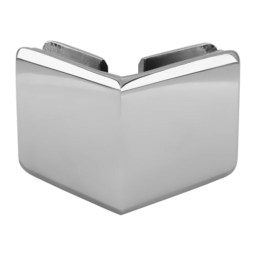Brixwell Beveled Style 90 Degree Glass To Glass Clamp Brass Polished Chrome - color: Polished Chrome