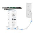 Kakyanill 115W USB Charging Station, Power Strip Tower with 9 AC 8 USB - color: White&Orange