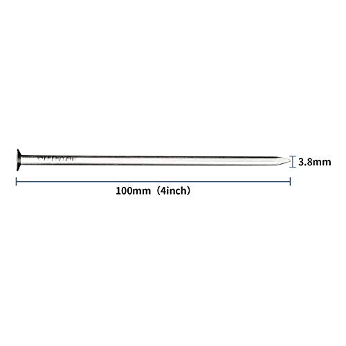 JEGONFRI 25PCS 4" Nickel Plated Flat Head Nails for Hanging, Wood Nails - color: Silver, size: 4 In , 25 Pcs