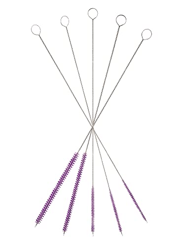 10" Extra Long Tube Brush Set - Small 5 Pack - Purple - color: Purple, size: Small 5 Pack (2mm 3mm 4mm 5mm 6mm)