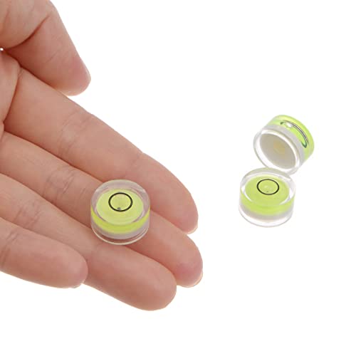 HARFINGTON 3pcs Round Bubble Level 15x8mm Mini Circular Bullseye Spirit Levels Degree Marked for Leveling Camera Tripod Telescope Workshop Turntable, Lime - color: Lime (Black Circle), size: 15x8mm