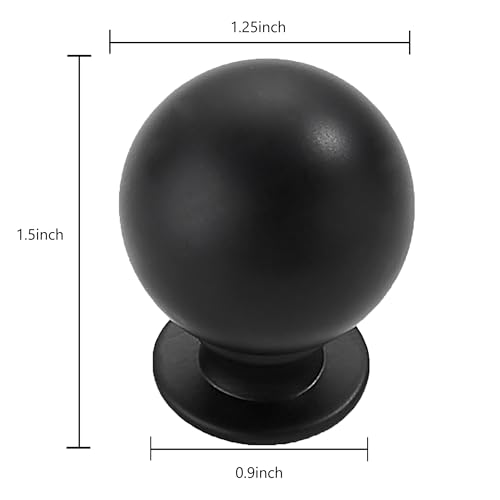 10 Pack 100% Solid 1-1/4 inch(32mm) Black Cabinet Knobs Decorative Bi-Fold Door Knob Outside Diameter Diecast Bathroom Cabinet knobs - color: Black, size: 1-1/4 inch(32mm)Diameter
