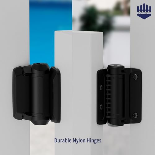 Self Closing Gate Hinges Adjustable Tension with Safety Cap, 2Pcs