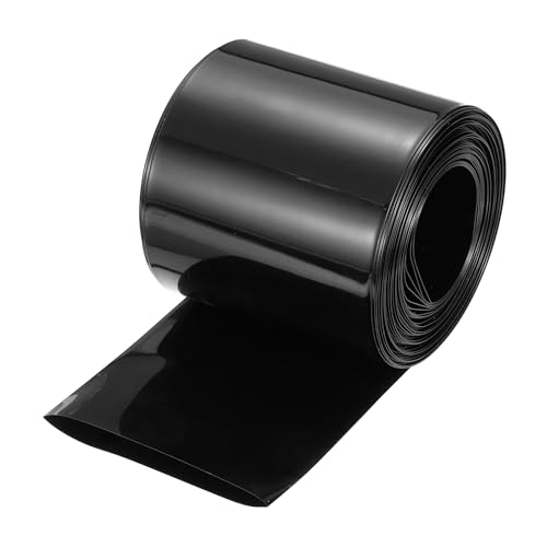 MECCANIXITY PVC Heat Shrink Tubing 48mm Dia 75mm Flat 33Ft Black - color: Black, size: 48mmx75mmx10m
