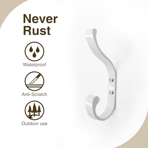 Coat Hooks Wall Mount,Heavy Duty Wall Hooks for Backpack,Towel,White 6 Pack - color: White, size: 6 Pack