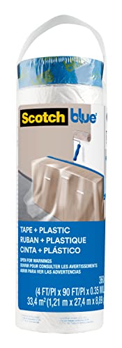 ScotchBlue Tape and Plastic, 48 Inch Wide, PT2093-48 - size: 48" Width, style: No Dispenser