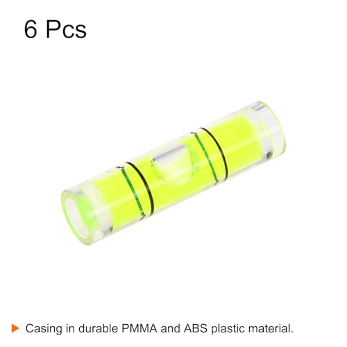 HARFINGTON 6pcs Small Cylindrical Bubble Level Vials 7x26.3mm PMMA Mini Horizontal Bubble Spirit Level Measuring Layout Tools for RV TV Picture Frame Hanging Tool Leveler - size: 26.3mm
