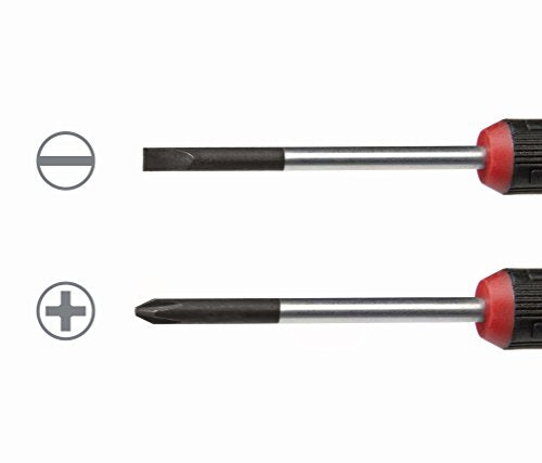 STEELMAN Precision Steel Shaft 6-Piece Long Electronics Screwdriver Set, Variety of Slotted/Phillips Sizes, Swivel-Head, Magnetic Tips - size: 6 Piece - Long