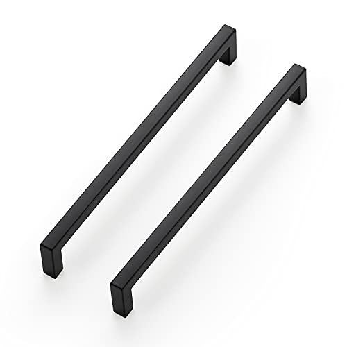Ravinte Matte Black Cabinet Handles Solid Cabinet Pulls 7-1/2 Inch 10 Pack - color: Black, size: Flat Black 7-1/2'' Hole Center