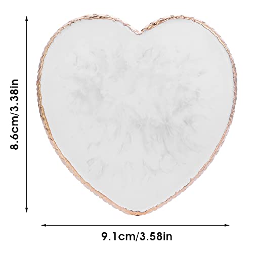 Resin Nail Art Palette Nail Mixing Palette Polish Color Mixing Plate Golden Edge Nail Holder Display Board Heart Shape Cosmetic Mixing Tools - color: Style 1