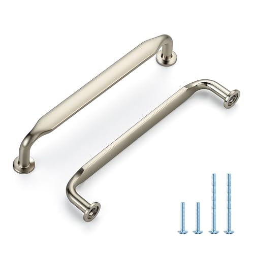 HOME EDIT Brushed Nickel Solid Cabinet Handles & Pulls 5 Inch 10 Pack - color: Brushed Nickel, size: 5 inches Hole Center