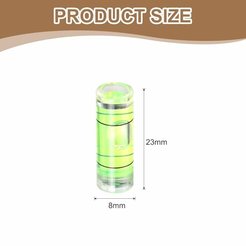 HARFINGTON 15pcs Small Cylindrical Bubble Level Vials 23x8mm PMMA Mini Horizontal Bubble Spirit Level Measuring Layout Tools for RV TV Picture Frame Hanging Tool Leveler - size: 23x8mm