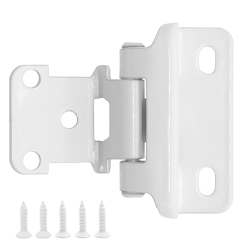 20 Pack (10 Pairs) 1/2 Inch Overlay Semi Partial Wrap Hinges White - color: White, size: 20 Pack (10 Pairs)