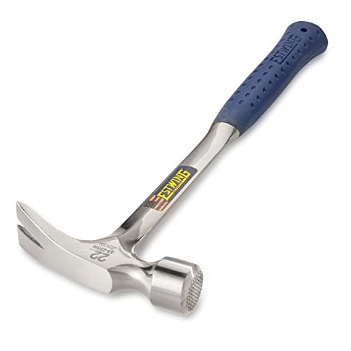 ESTWING Framing Hammer, 22oz Long Handle Straight Rip, Milled Face, E3-22SM - size: 22 oz, style: Milled Face